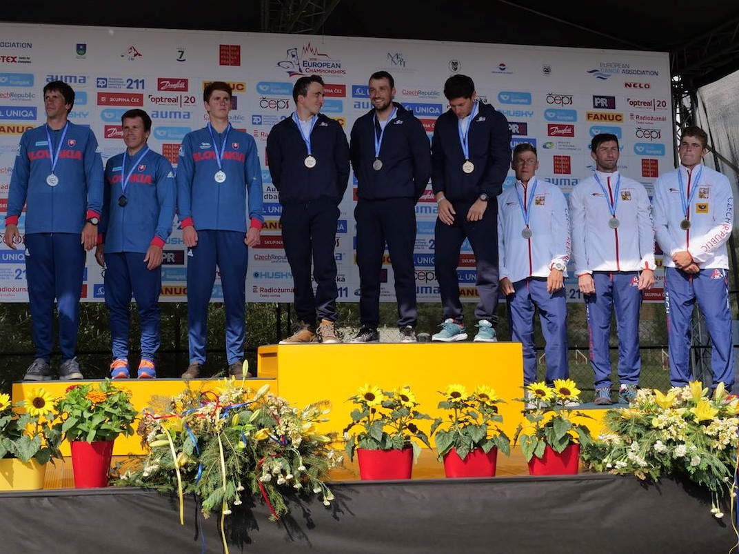 Slovensko získalo na ME v Prahe striebro v kategórii 3xC1 mužov